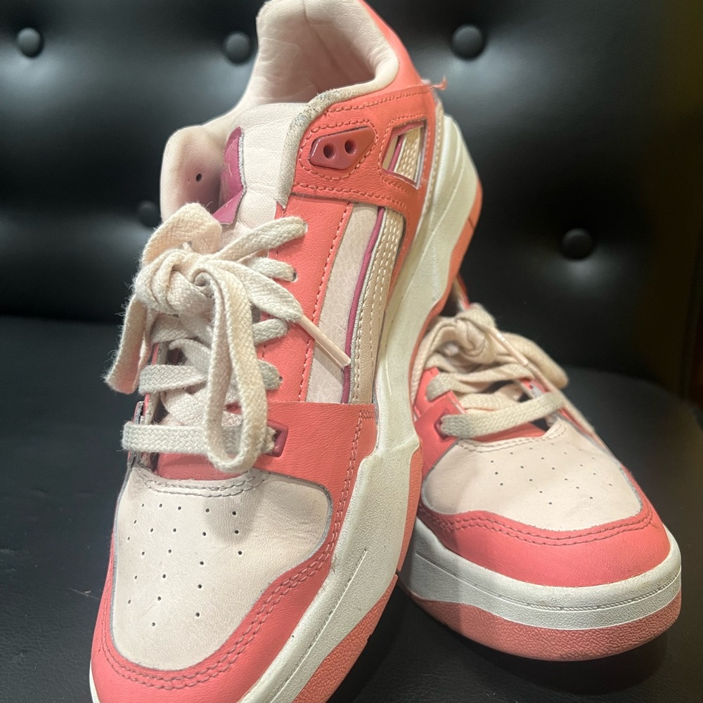 Puma Slipstream Lace-Up Sneakers in a pink and white colorway